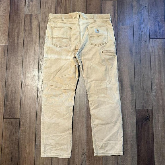 Carhartt Jeans Men's Size 38 x 32 Relaxed Fit Baggy Tan Carpenter Rugged Faded - Picture 1 of 7